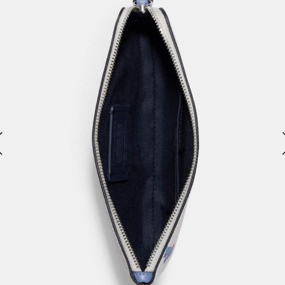 Disney X Coach Large Cinderella Flying Blue Birds Print Wristlet. - Picture 2 of 6